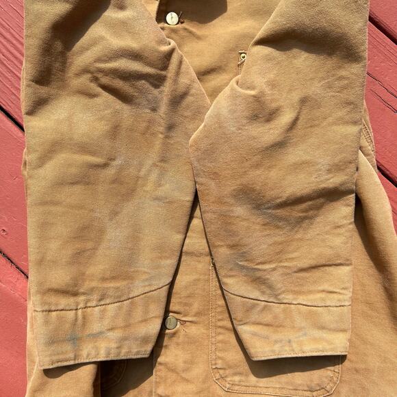 Vintage 80s Union Made Carhartt Blanket Lined Chore Coat Hood Jacket Workwear - Picture 11 of 12